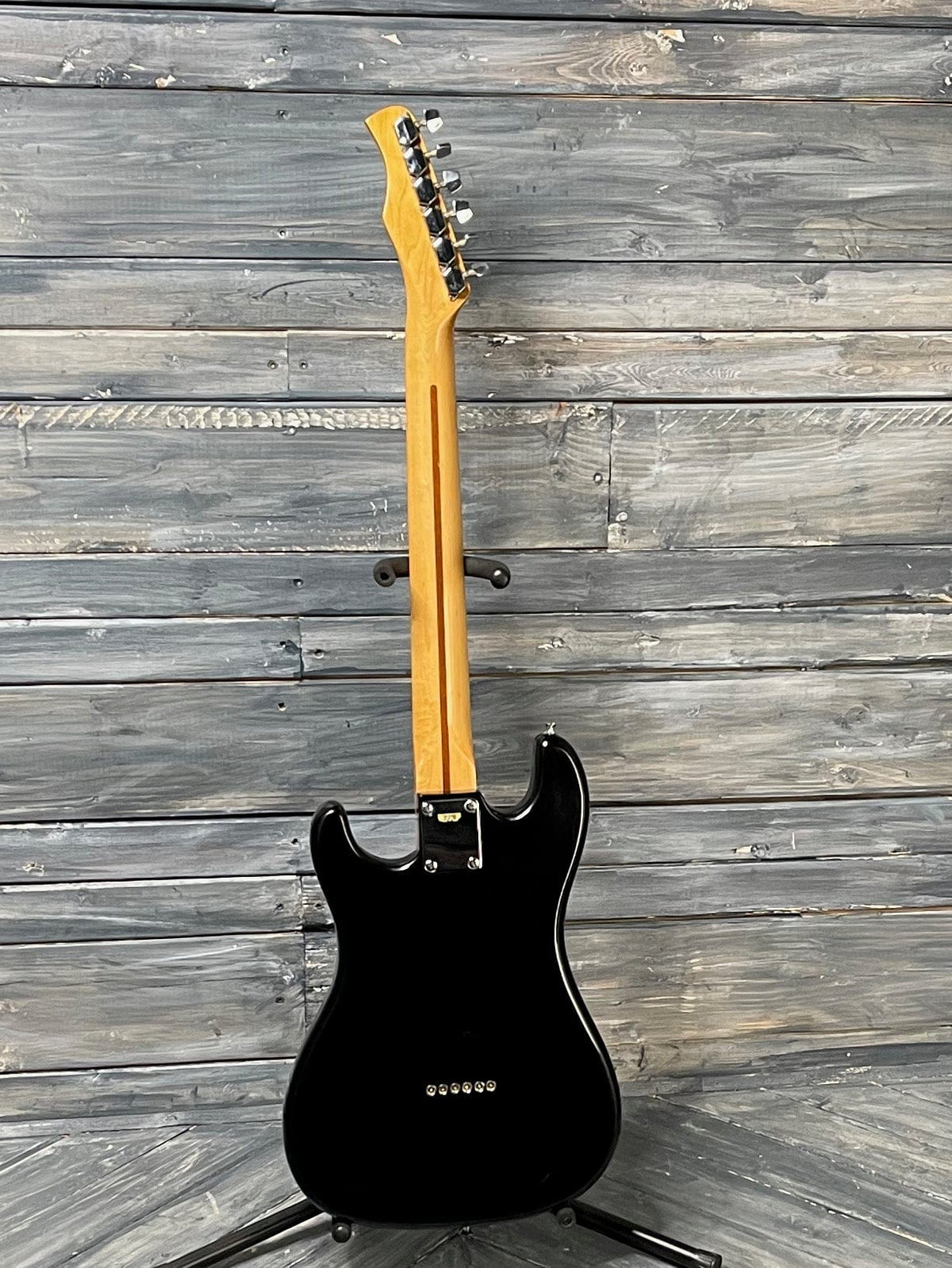 Used Lotus 80's MIJ HH Strat full view of the back of the body