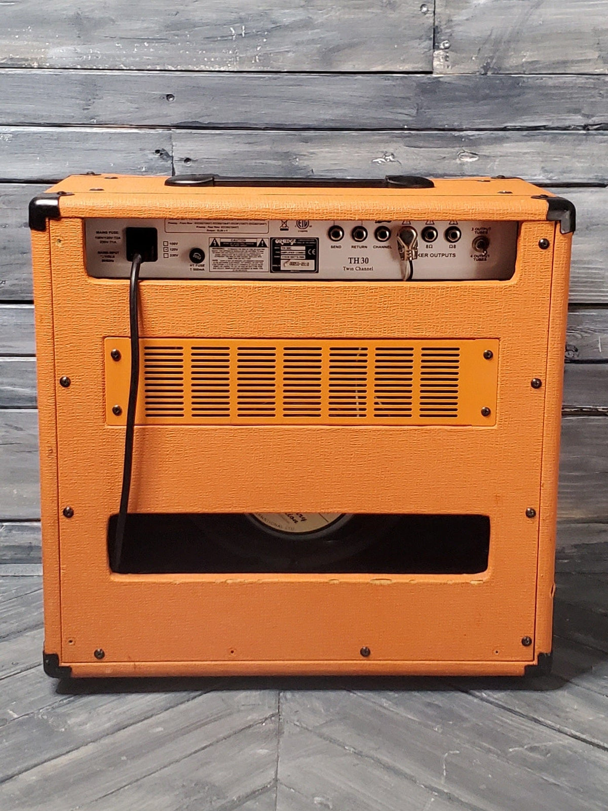 Used Orange TH30C back of the amp