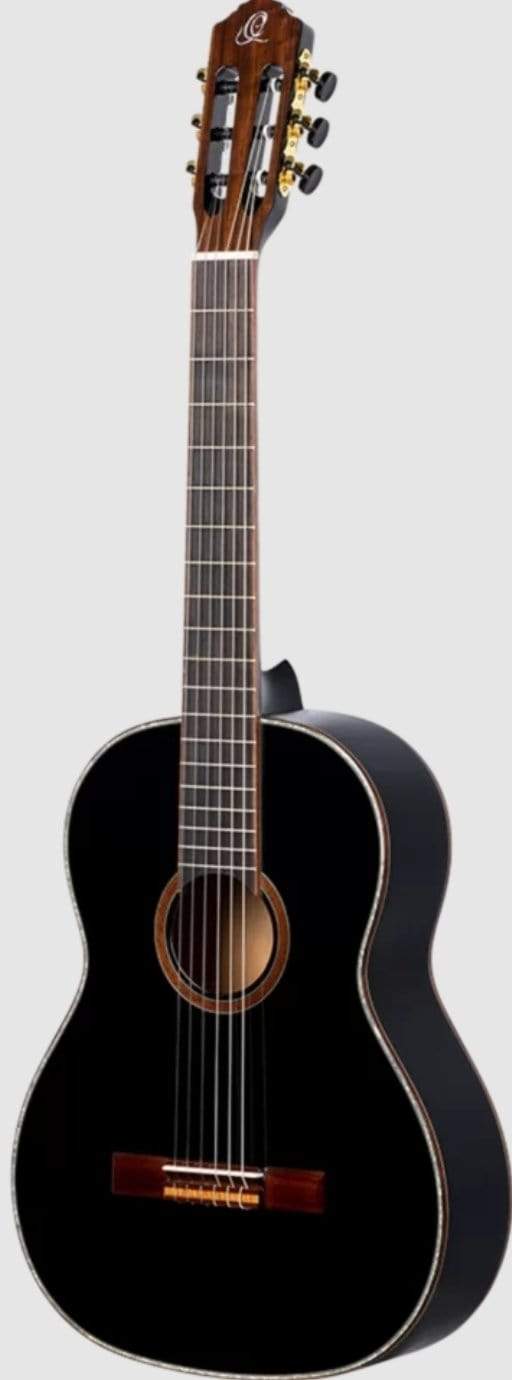 Ortega Acoustic Guitar Ortega Left Handed R221BK-L Family Series Nylon String Acoustic Guitar