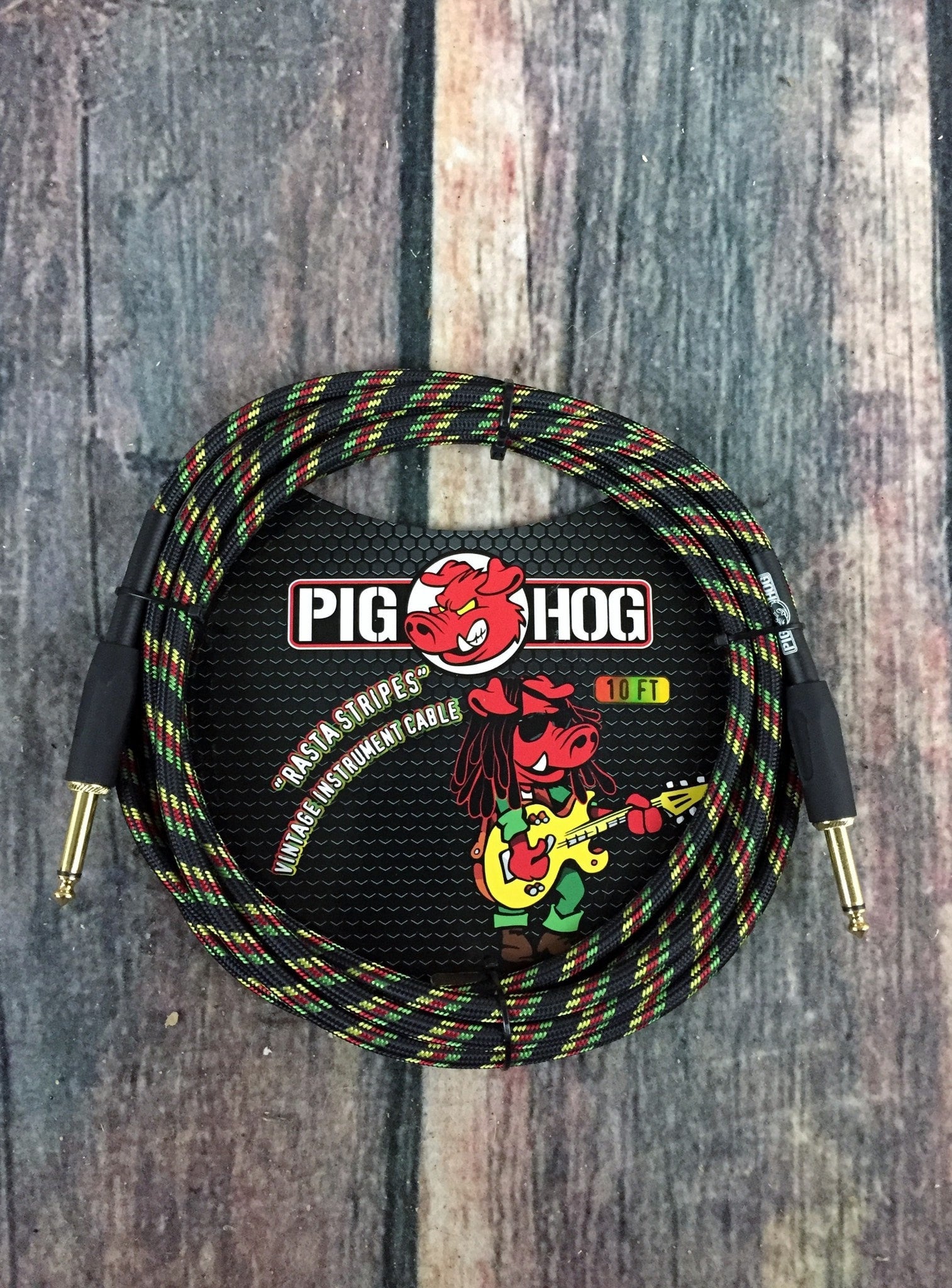 Pig Hog Cable Pig Hog Rasta PCH10RA 10ft Straight to Straight 1/4" Instrument Cable