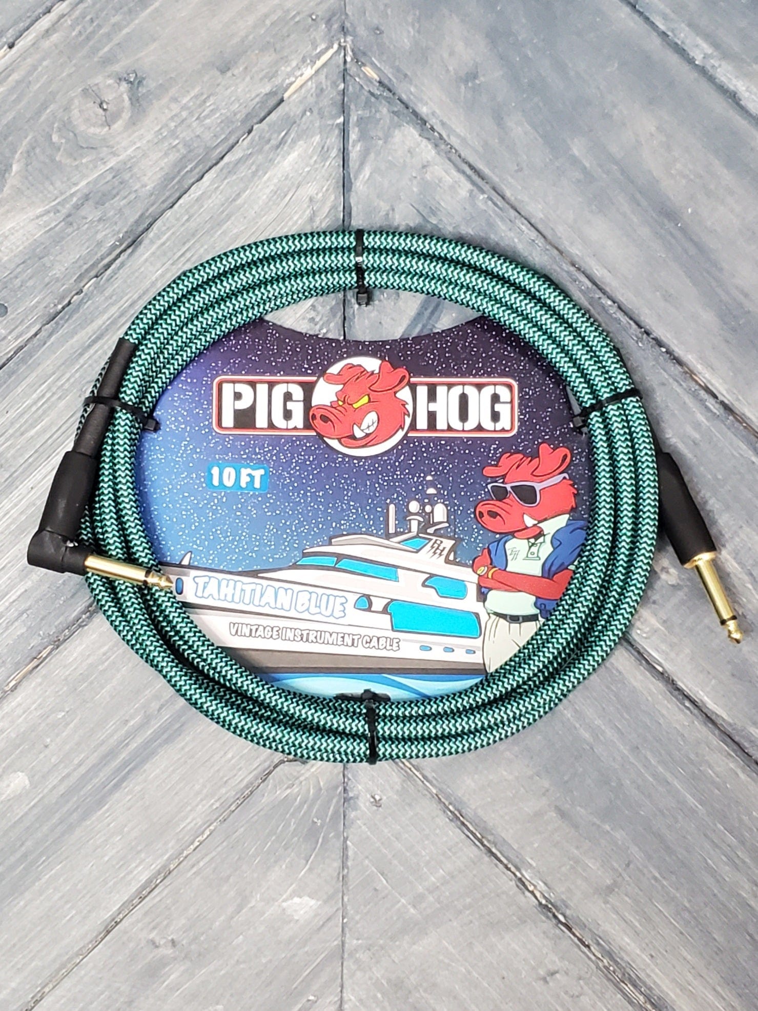 Pig Hog instrument cables Pig Hog PCH10TABR 10-Foot 1/4-1/4 Right Angle Instrument Cable