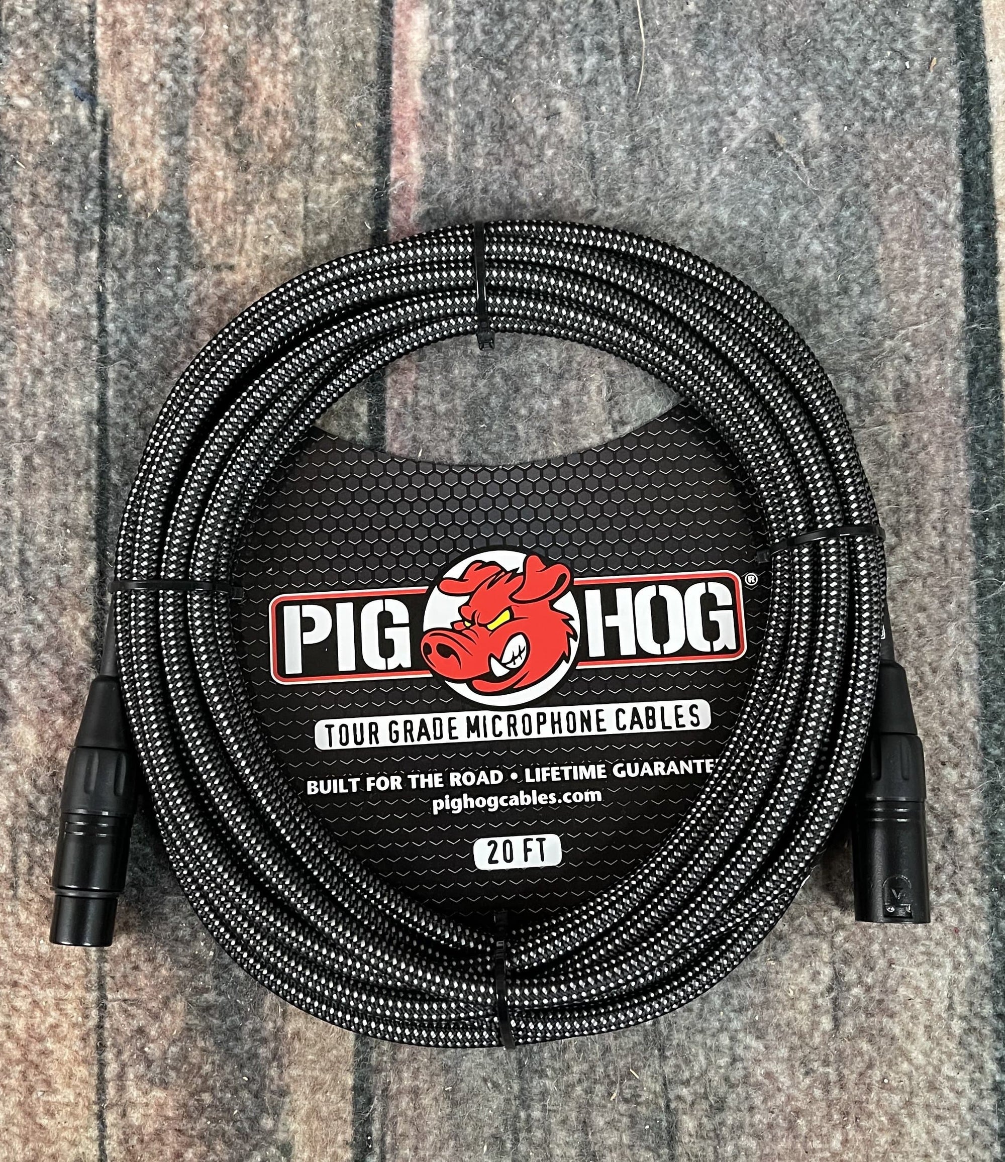 Pig Hog Microphone Cable Pig Hog PHM20BKW  Black & White Woven Mic Cable, 20ft XLR