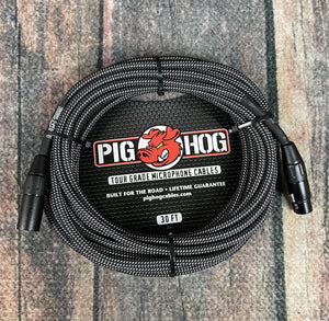 Pig Hog Microphone Cable Pig Hog PHM30BKW  Black & White Woven Mic Cable, 30ft XLR