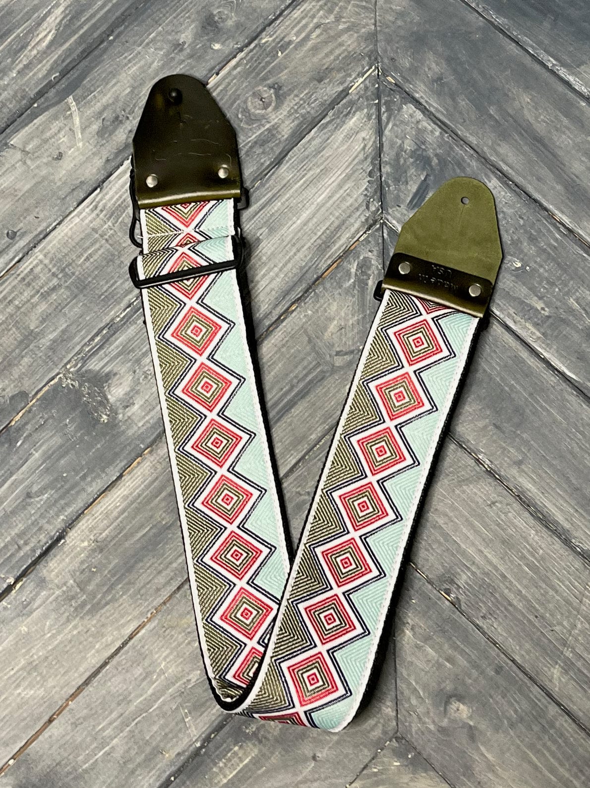 PRS Strap PRS Paul Reed Smith Green & Red 2.75" Wide Retro Jacquard Strap