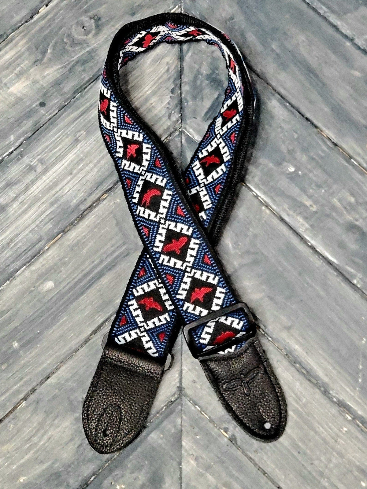 PRS Strap PRS Paul Reed Smith Jacquard Hootenanny Style 2" Strap Red, White & Blue Birds