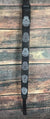 RightOn! Strap Righton! Leathercrafter Series Sugar Skull Leather Guitar Strap- Black