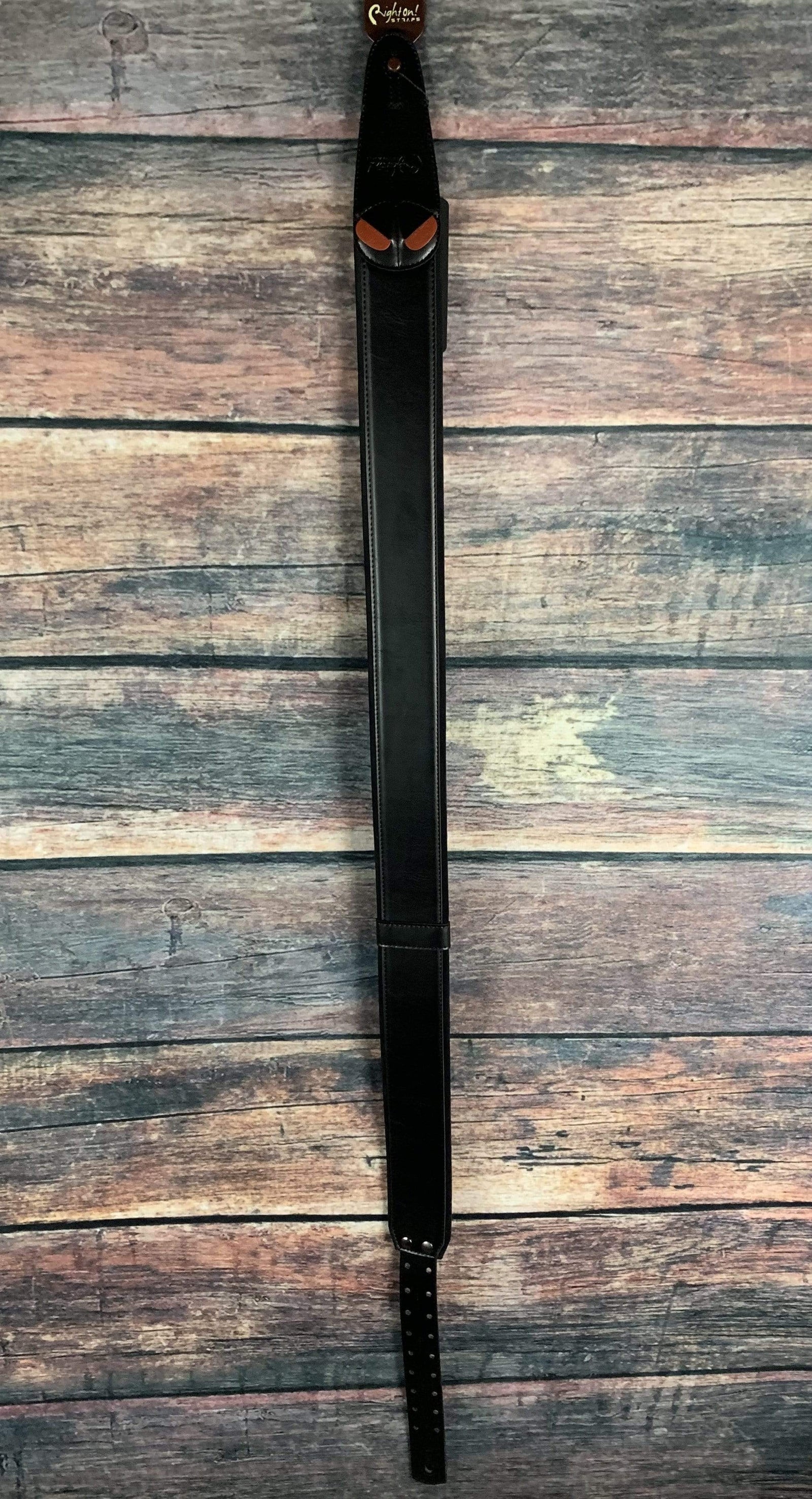 RightOn! Strap RightOn! Mojo Collection Leather Guitar Strap- Charm Black