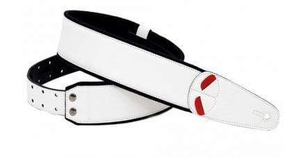 RightOn! Strap RightOn! Mojo Collection Leather Guitat Strap- Charm White
