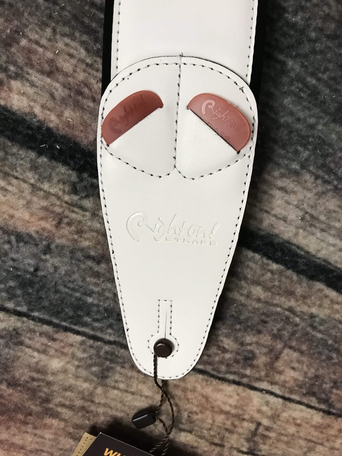 RightOn! Strap RightOn! Mojo Collection Leather Guitat Strap- Charm White