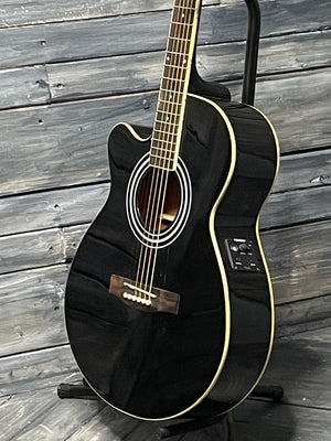 Stagg Acoustic Electric Guitar Stagg SA40MJCFI Mini Jumbo Acoustic Electric Guitar - Black
