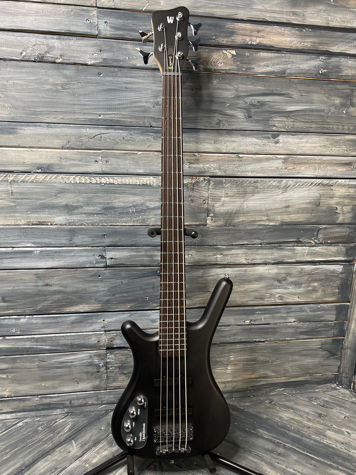 warwick Electric Bass Warwick Left Handed RockBass Corvette Basic 5-String Electric Bass Nirvana Black Transparent Satin