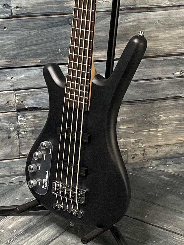 warwick Electric Bass Warwick Left Handed RockBass Corvette Basic 5-String Electric Bass Nirvana Black Transparent Satin